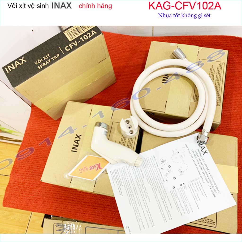 Vòi xịt Inax KAG-CFV102A chính hãng, vòi rửa vệ sinh chiu áp lực mạnh chung cư nhà cao tầng siêu bền sử dụng tốt