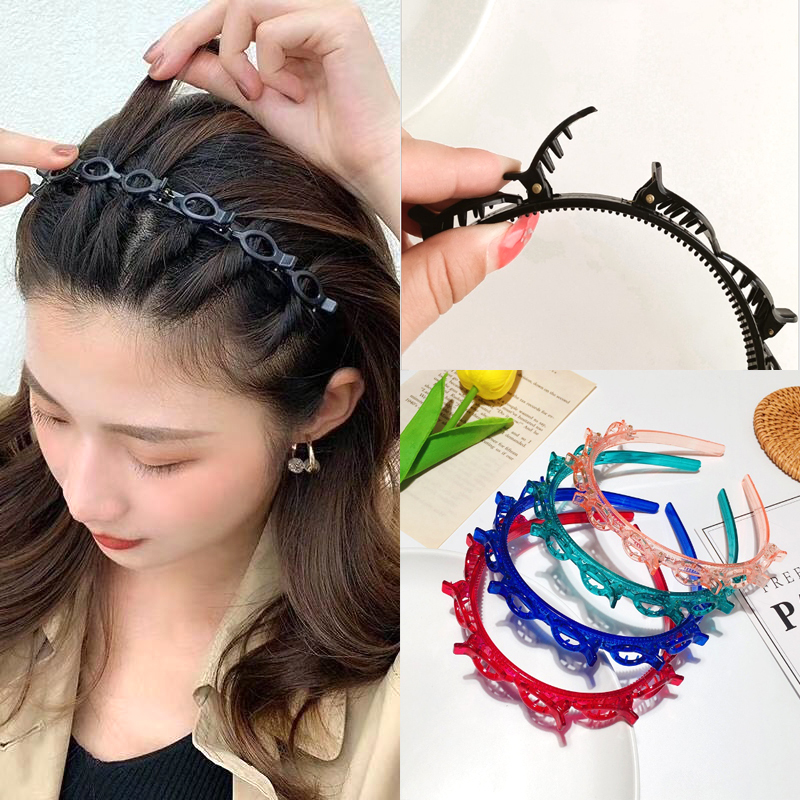 1 Cài tóc có kẹp tạo kiểu tóc xinh xắn - trơn M28 nhiều màu phong cách Hàn Quốc Phụ