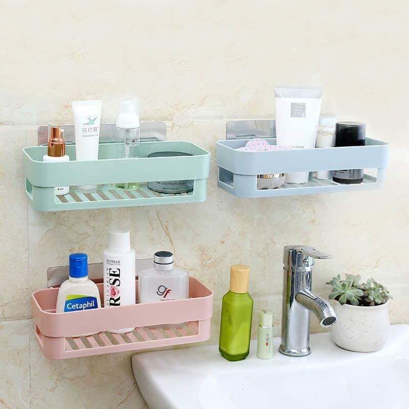 KỆ CHỮ NHẬT ĐA NĂNG ĐỰNG VẬT DỤNG CÁ NHÂN NHÀ VỆ SINH DÁN TƯỜNG CƯỜNG LỰC KHÔNG CẦN KHOAN VÍT.