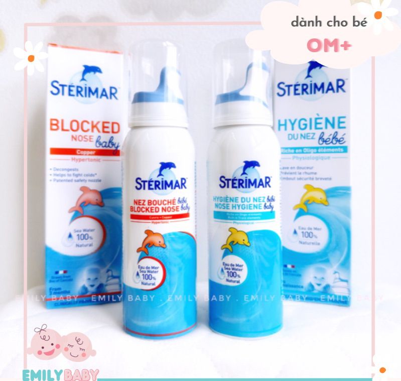 Xịt muối biển cá heo Sterimar Pháp cho bé 0m+ 100ml