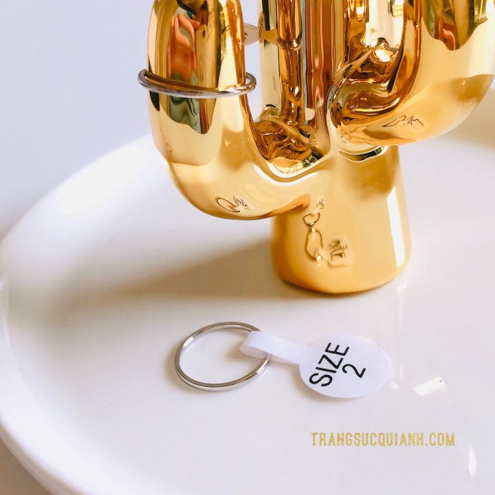 Nhẫn Titan Đeo Ngón Út Bản Tròn Siêu Dễ Thương