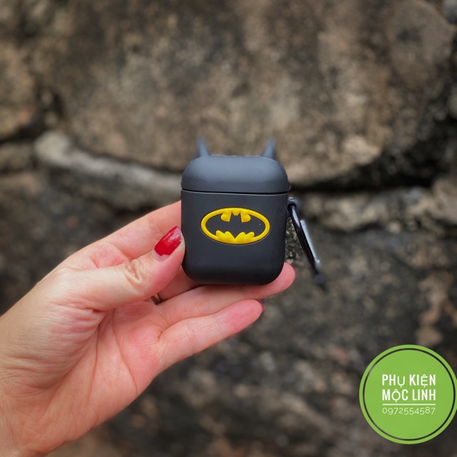 ☘️Tặng kèm móc treo☘️ Case bao airpod silicon 1 2 Siêu nhân Người dơi đựng tai nghe không dây Airpods