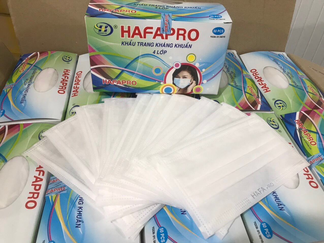 Nguyên thùng khẩu trang HAFAPRO màu trắng (1 thùng 50hộp/1 hộp 50 cái )