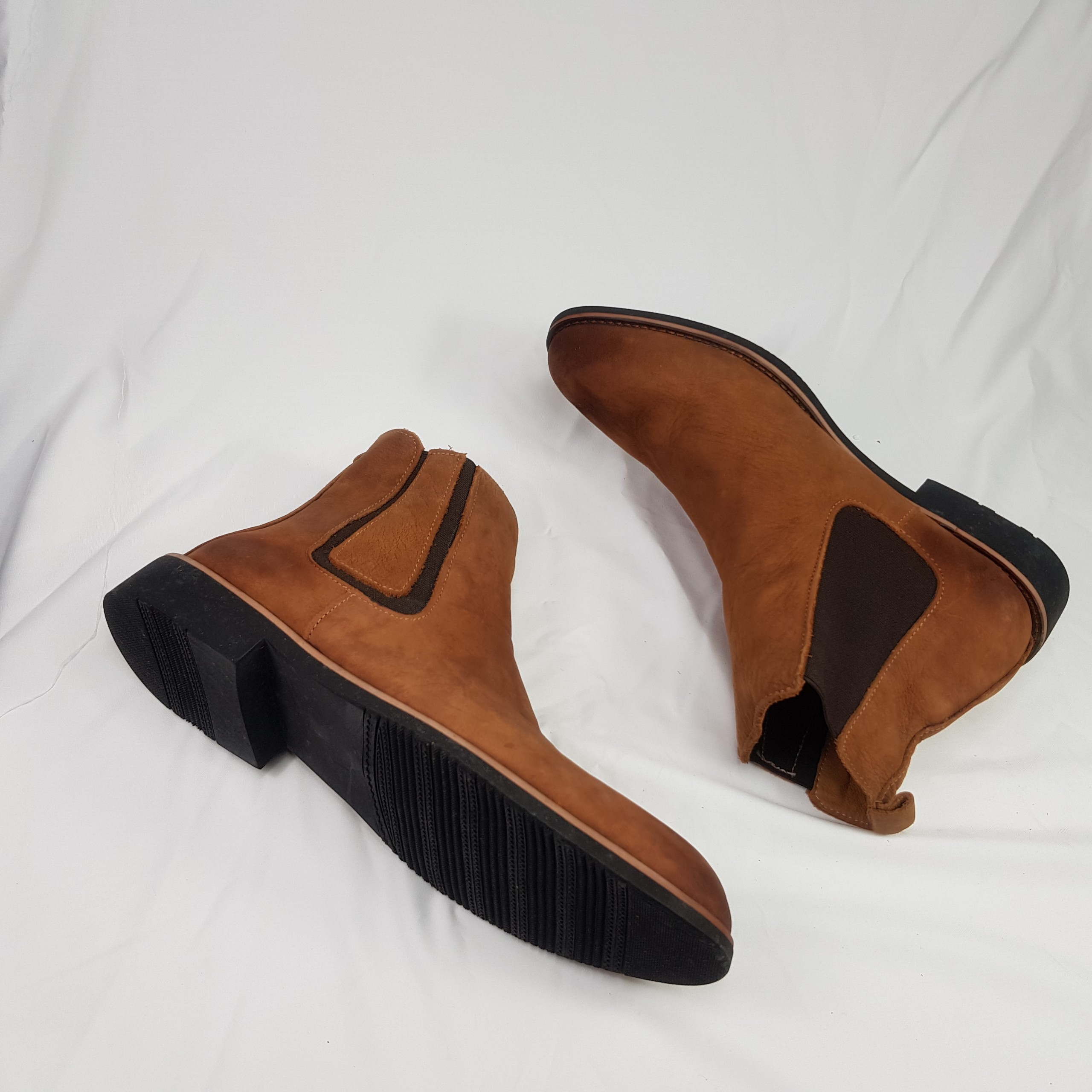 Giày chealsee boot da bò cao cấp CS-01 da lộn vàng bò