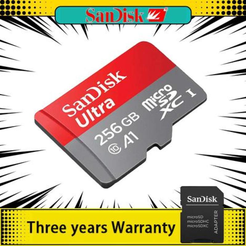 Thẻ nhớ SanDisk 256GB Ultra MicroSDXC UHS-I với Bộ chuyển đổi - 100MB / S, C10, U1, Full HD, A1, Thẻ nhớ Micro SD - SDSQUAR-256G-GN6MA