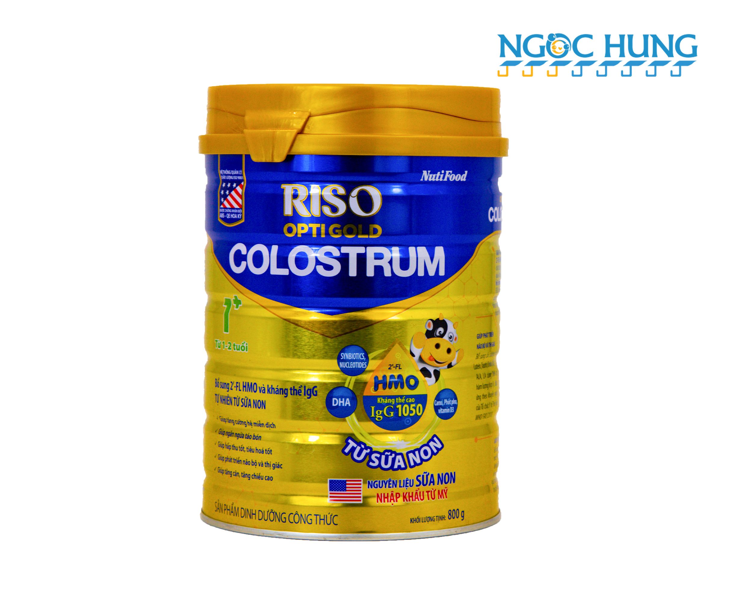 [Hoàn tiền 12%] Sữa Non Riso Opti Gold Colostrum 1+ Lon 800g