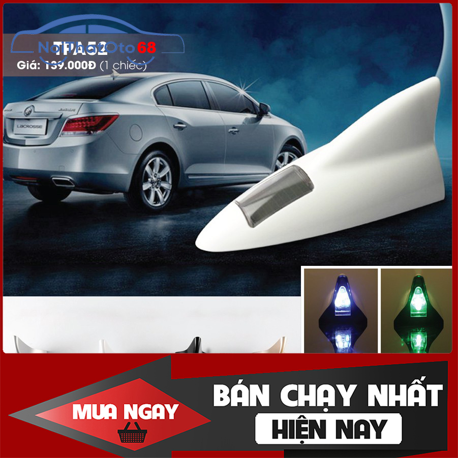Vây Cá Mập Trang Trí  Xe oto, xe hơi 8 Led Pin Mặt Trời Không Có Angten