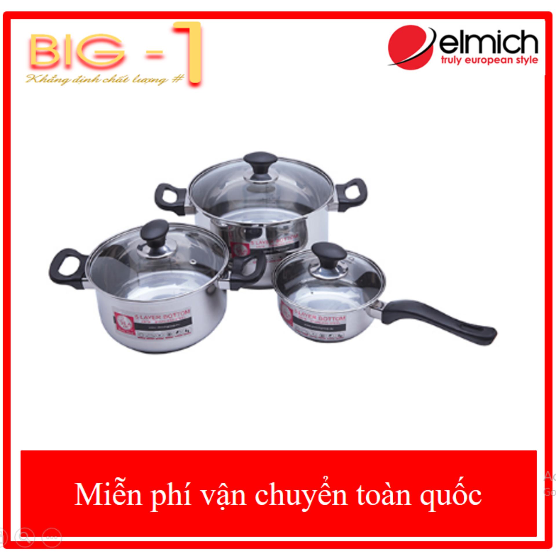 Bộ Nồi Và Quánh Inox Elmich Smart Cook SM-1496 - Bảo Hành 2 Năm