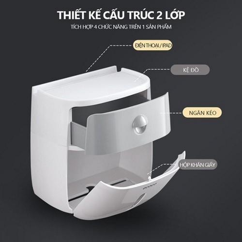 Hộp Đựng Giấy Vệ Sinh Ecoco Cao Cấp 2 Tầng Đa Năng