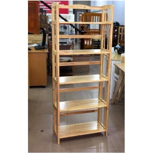 [HCM]Kệ sách 5 tầng 50cm gỗ cao su
