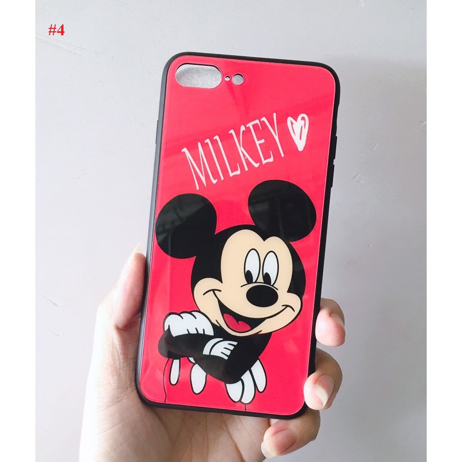 IPHONE 7PLUS/8PLUS ỐP LƯNG MẶT KÍNH HÌNH MICKEY ĐÁNG YÊU