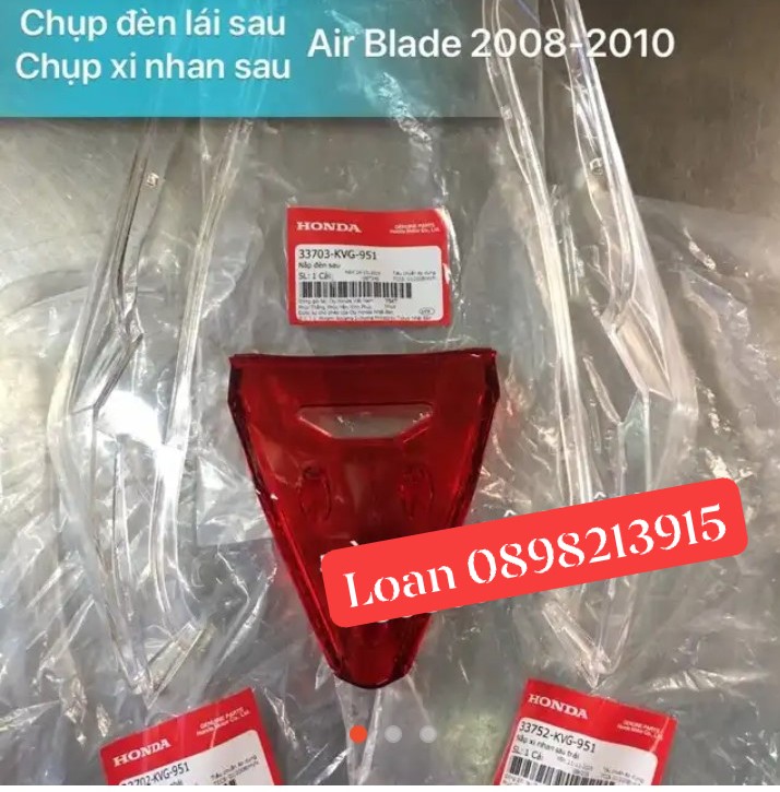 Chụp đèn lái sau + cặp chụp xi nhan sau Air Blade Việt chung với Thái zin hãng mới 100%