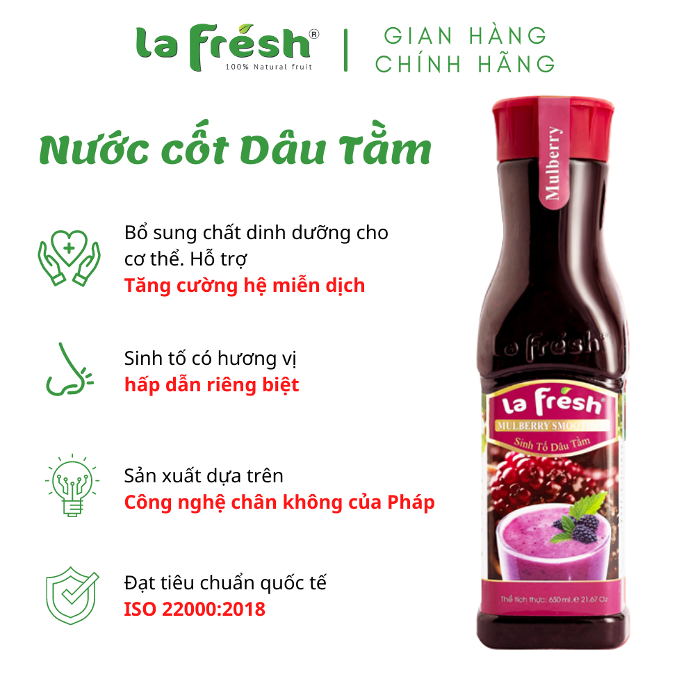[HCM]Sinh Tố Dâu Tằm Lafresh Đà Lạt 750ml