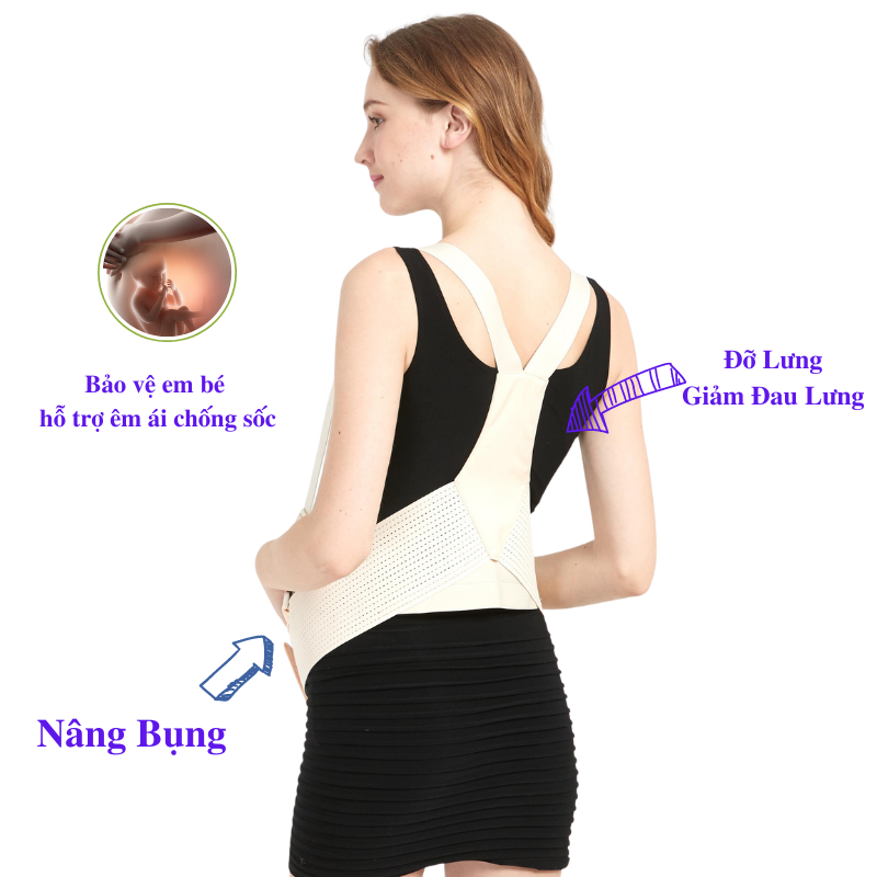 Đai Đỡ Bụng Bầu DB01 Co Dãn 4 Chiều Giảm Đau Lưng Phù Chân