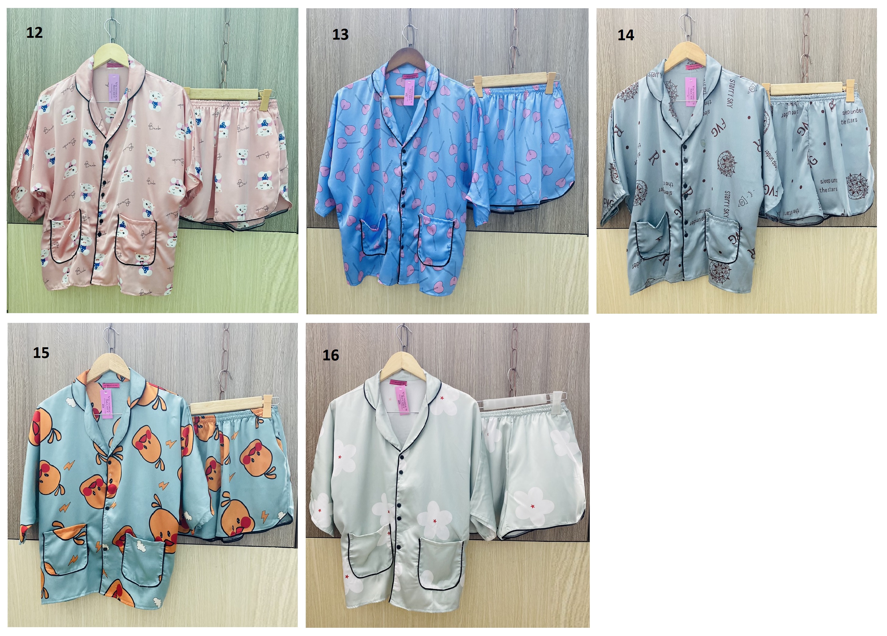 Đồ Bộ Lụa Satin Tay Cánh Dơi Quần Đùi (Phần 3) (40-65kg)
