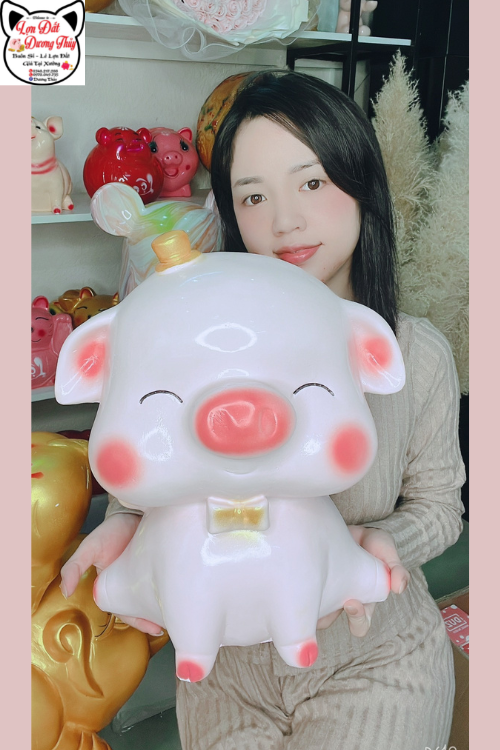 Heo đất lợn đất thiên sứ 2 size khủng lồ và size bé dễ thương