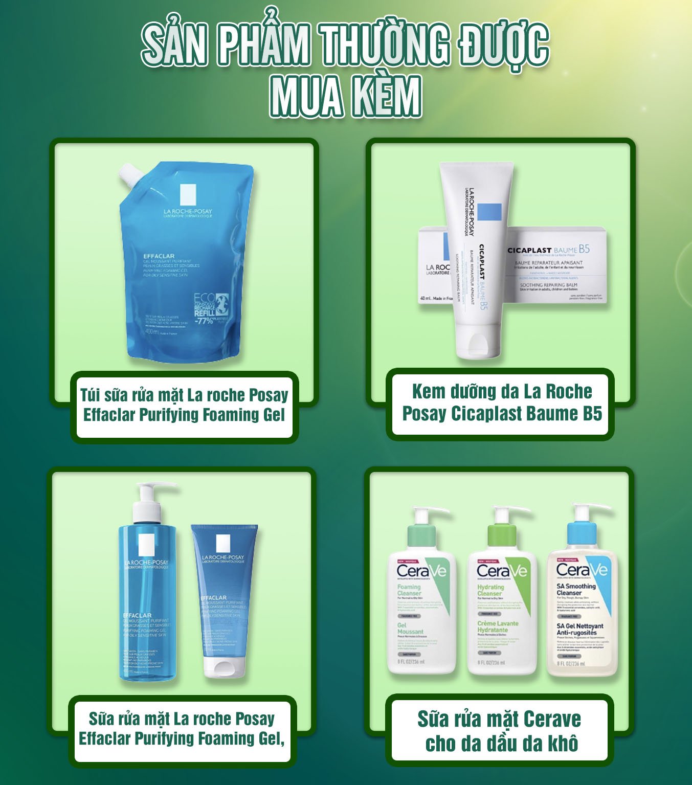 Sữa rửa mặt la roche posay Effaclar Purifying Foaming Gel, túi sữa rửa mặt cho da dầu mụn, nhạy cảm 400ml - Mieux