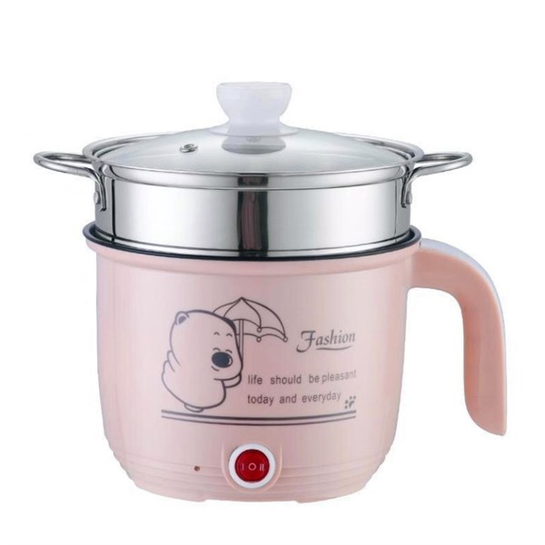 Ca mì 18cm có giá hấp INOX Cooking Pot, CA NẤU MÌ - ca nâu mì có lồng hấp 2 in 1 siêu tốc tiện lợi-nồi nấu mì mini kèm lồng hấp 18cm có quai cầm nhỏ gọn đáng yêu