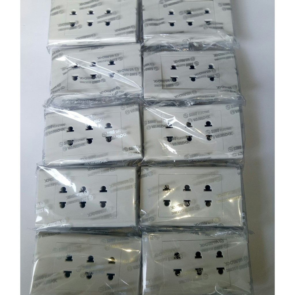 [Sino] Mặt 3 Ổ Cắm - 2 Chấu - 16A