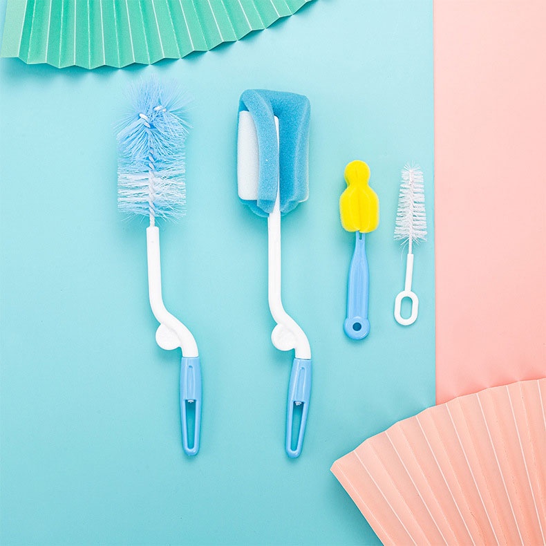 Bộ cọ rửa bình sữa Cọ bình sữa 5 chi tiết xoay 360 độ siêu tiện lợi BBShine – SS023