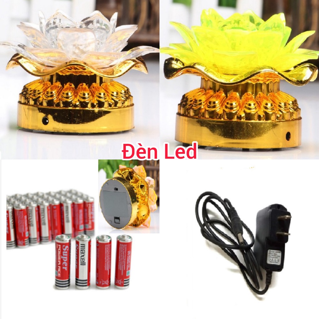 Đèn Hoa sen LED 10cm đổi màu chạy bằng PiN