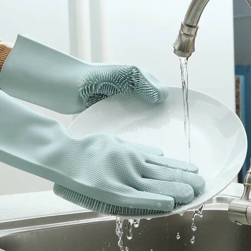 Găng Tay Rửa Chén Silicon Thần Thánh