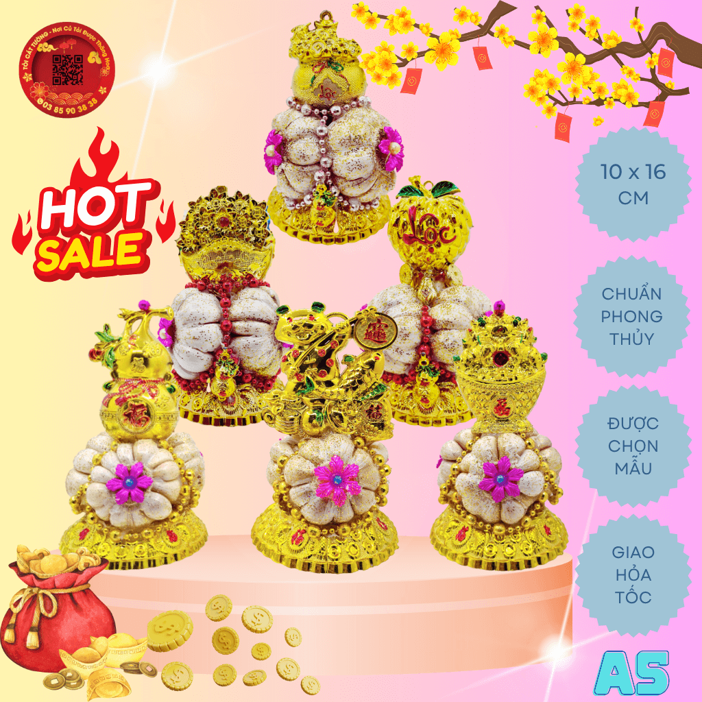 Bông tỏi thần tài 3 củ hưng thịnh - TỎI CÁT TƯỜNG