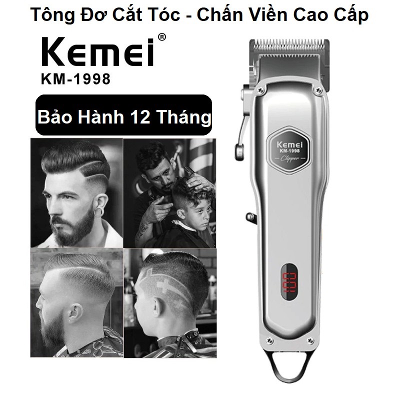 Tông đơ cắt tóc chuyên nghiệp kemei km-1998 kemei - tông đơ cắt tóc, máy cạo râu, máy tạo kiểu tóc tông đơ cắt tóc kemei km-1998 tông đơ cắt tóc kemei km-1998 bản pro pin bền
