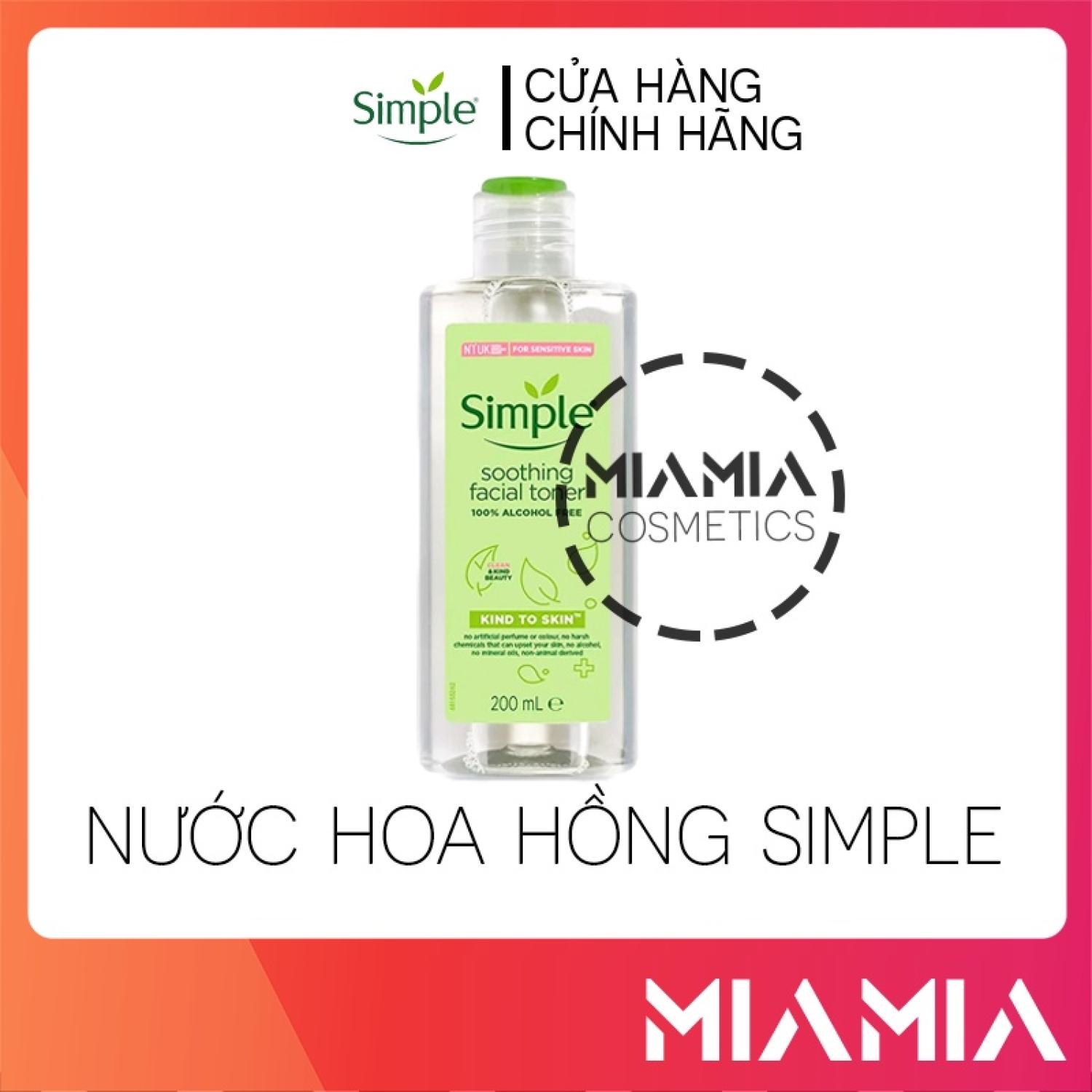 Nước hoa hồng simple kind to skin 200ml chính hãng