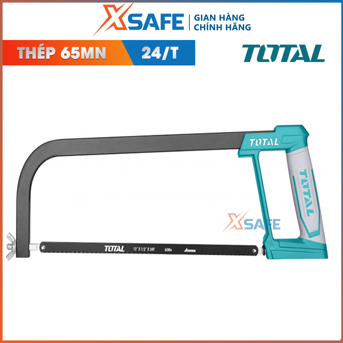Hacksaw frame total THT54166 handle soft flexible frame hacksaw blade iron steel 65mn anti-rust VA beating manipulation saw rapid cutting high efficient distribution genuine xsafe