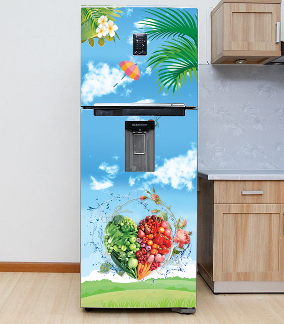 [HCM]DECAL DÁN TRANG TRÍ TỦ LẠNH TRÁI TIM RAU CỦ