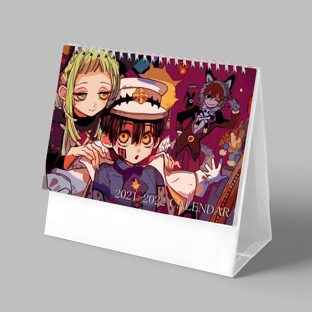 (Lịch 2021 - 2024) Lịch để bàn in hình JIBAKU SHOUNEN HANAKO-KUN Ác Quỷ Nhà Xí chibi anime CHỮ NHẬT NGANG
