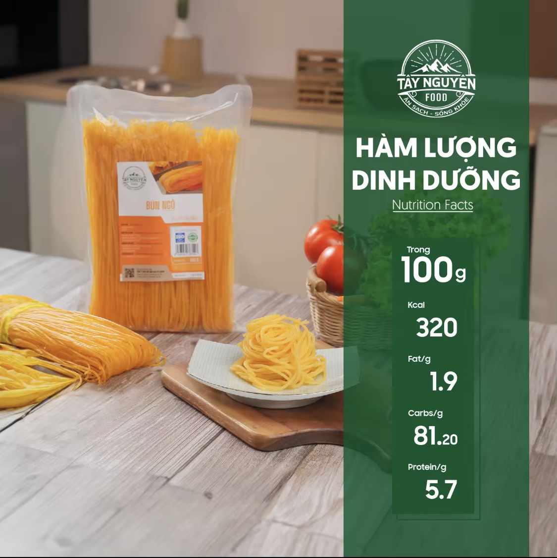 Bún ngô Cao Bằng healthy Tây Nguyên Food - Việt Nam 500g