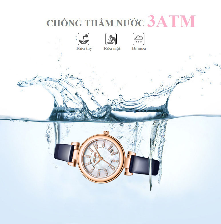 Đồng Hồ Nữ JS-016C Julius Star Hàn Quốc dây da (Xanh kèm dây Đồng)