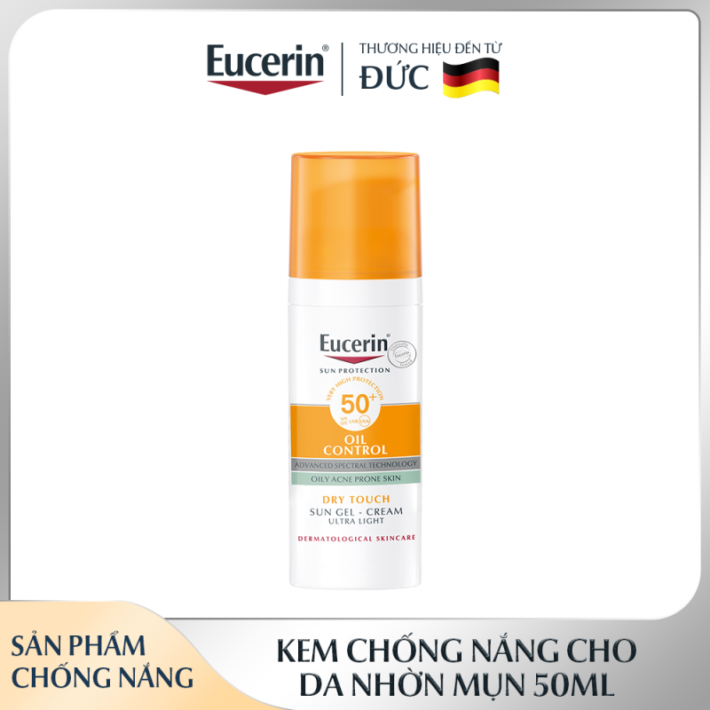 Kem Chống Nắng Cho Da Nhờn & Mụn Eucerin Sun Gel-Cream Dry Touch Oil Control SPF50+ 50ml nhập khẩu