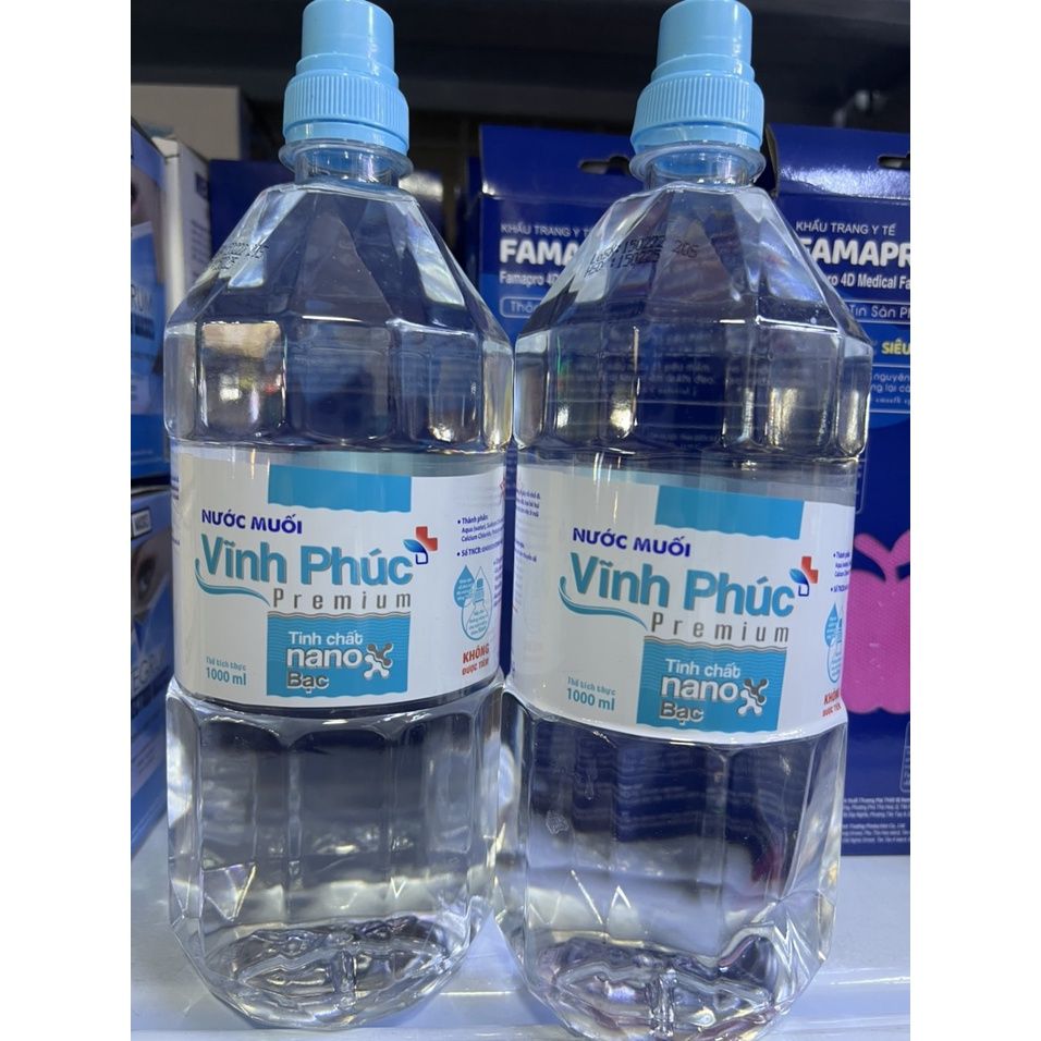 Nước muối Nano Bạc Vĩnh Phúc chai 1000ml