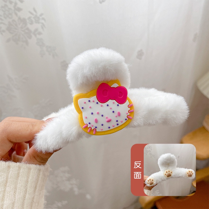 Kẹp tóc càng cua phủ lông nữ tính thời trang hottrend Hàn Quốc