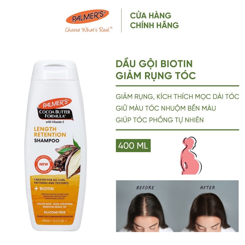 Bộ sản phẩm giảm rụng tóc Biotin Palmer's (Dầu Gội và Dầu Xả)