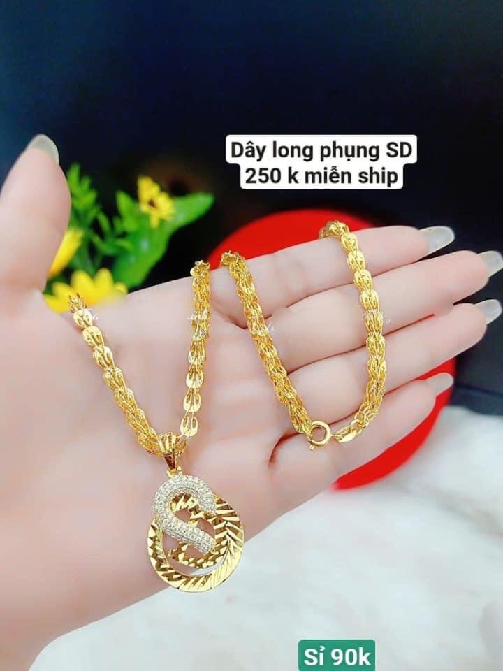 Dây chuyền mạ vàng mặt chữ cái
