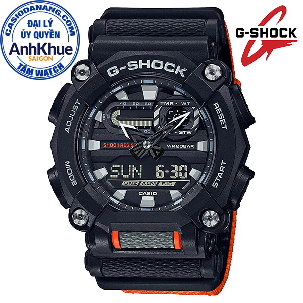 Đồng hồ nam dây vải Casio G-Shock chính hãng Anh Khuê GA-900C-1A4DR (49mm)