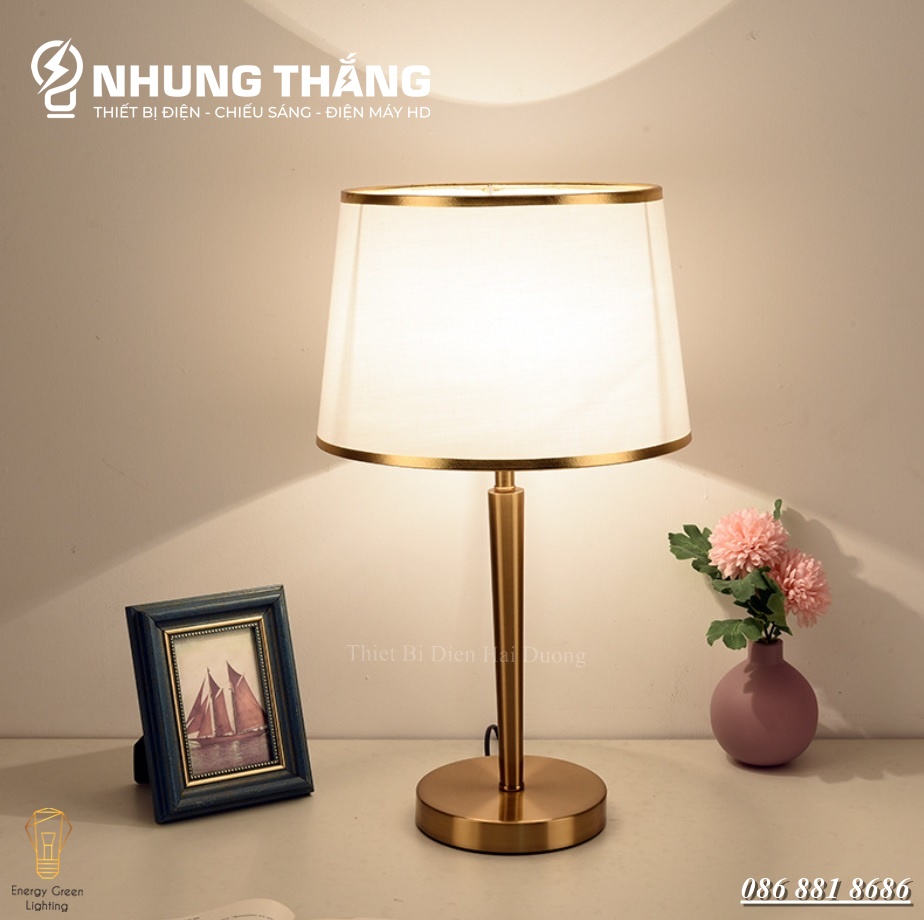 Đèn ngủ để bàn s3074 decor vintage - khung kim loại - kiểu dáng sang trọng - tặng kèm bóng led - bảo hành 12 tháng - có video