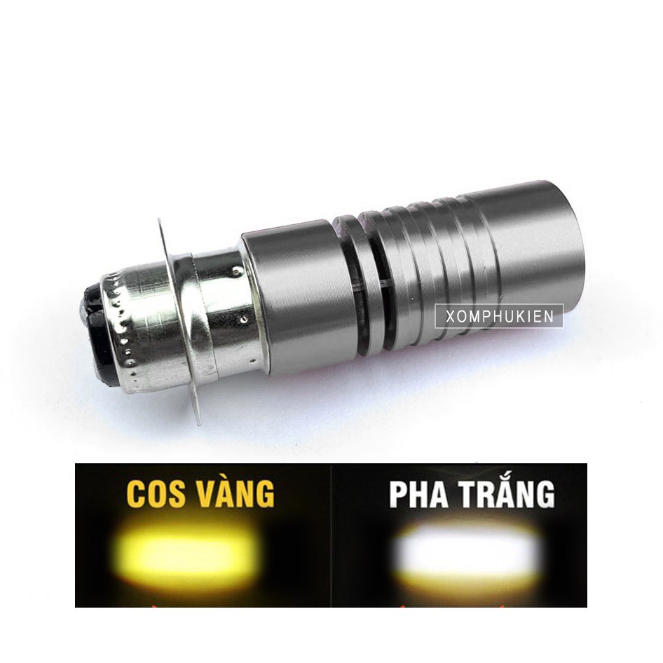 Bóng led M5 tích hợp bi cầu mini có cos vàng - pha trắng gắn Dream, Wave nhỏ, Wave ZX, Wave cũ đời đầu