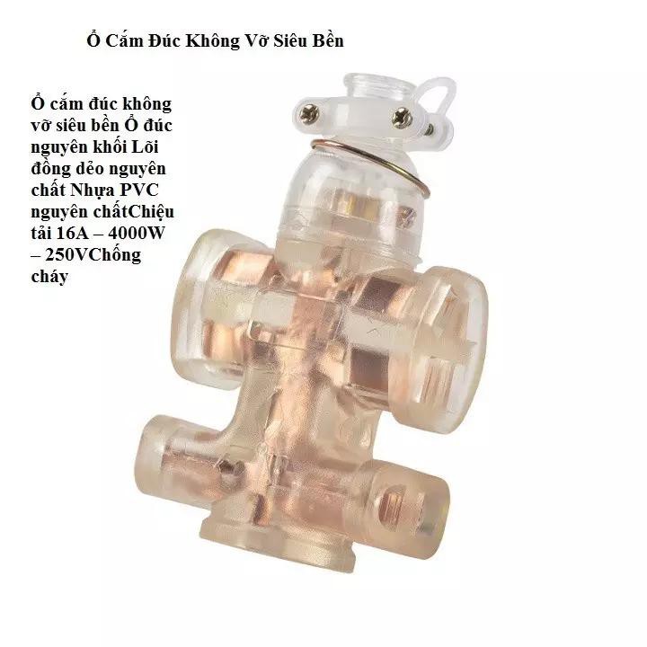 Ổ cắm điện siêu bền chống vỡ chống cháy - Có 8 cửa cắm tất cả các loại phích cắm - HV Store 1031