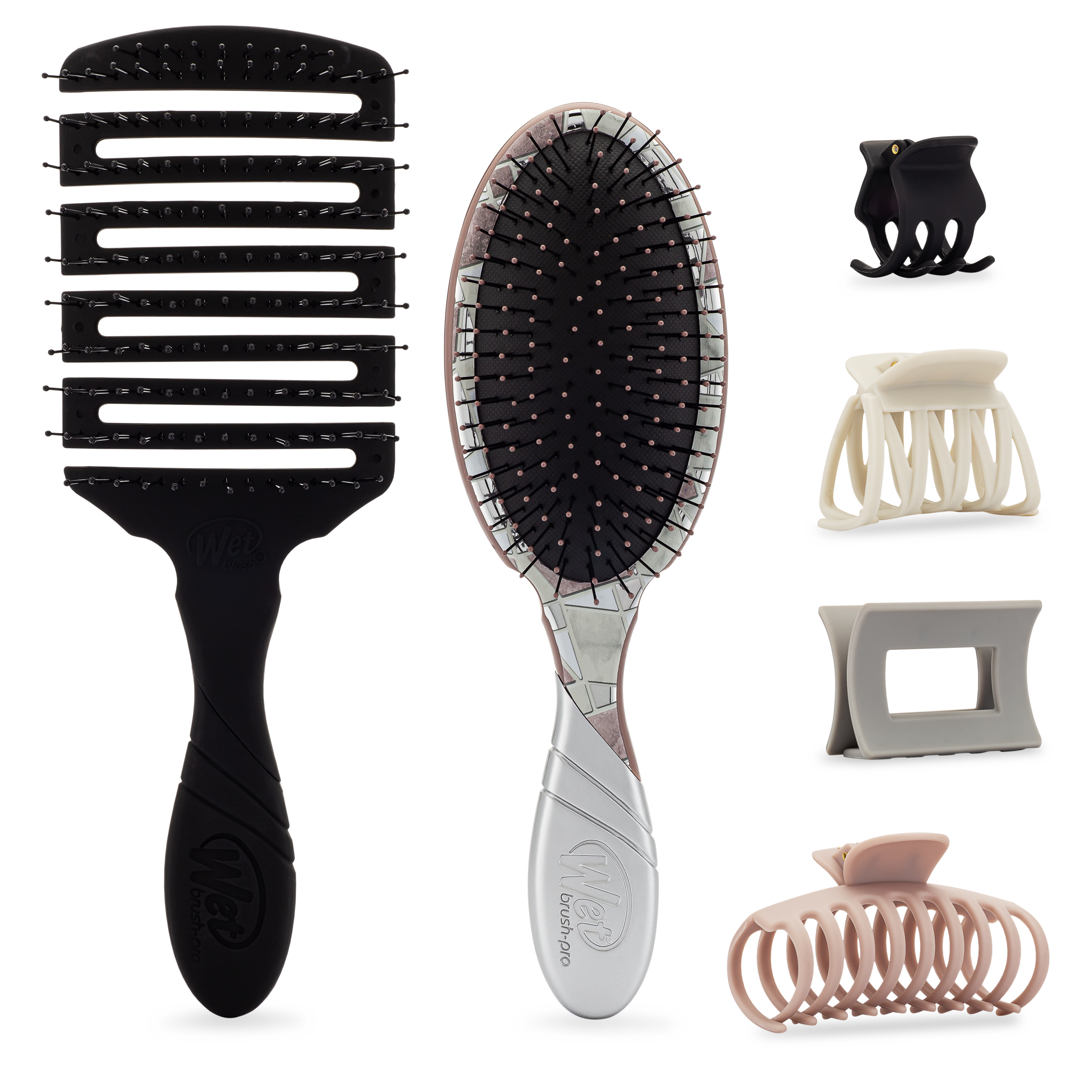 [CHÍNH HÃNG] Combo lược chải tóc GRAPHIC MONOCHROME SILVER KIT (01 truyền thống + 01 lược chải khô + 04 cặp tóc)
