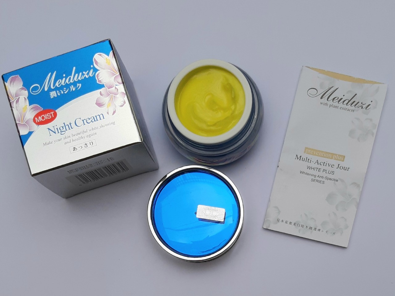 [Night] Kem Nám Sậm, Tàn nhang, Chống nhăn mờ vết thâm Meiduzi White Night Cream 20g (Đêm ) hộp xanh