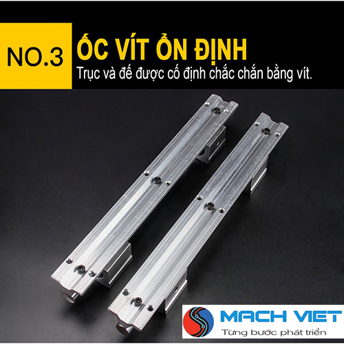 Bộ thanh ray trượt tròn có đế phi 16 (1 thanh ray dài 1 mét + 2 con trượt SBR16UU)