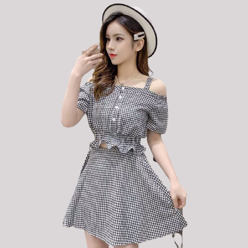 Bộ Jumpsuit Nữ Caro 2 Dây Thời Trang Kiểu Mớir J 059