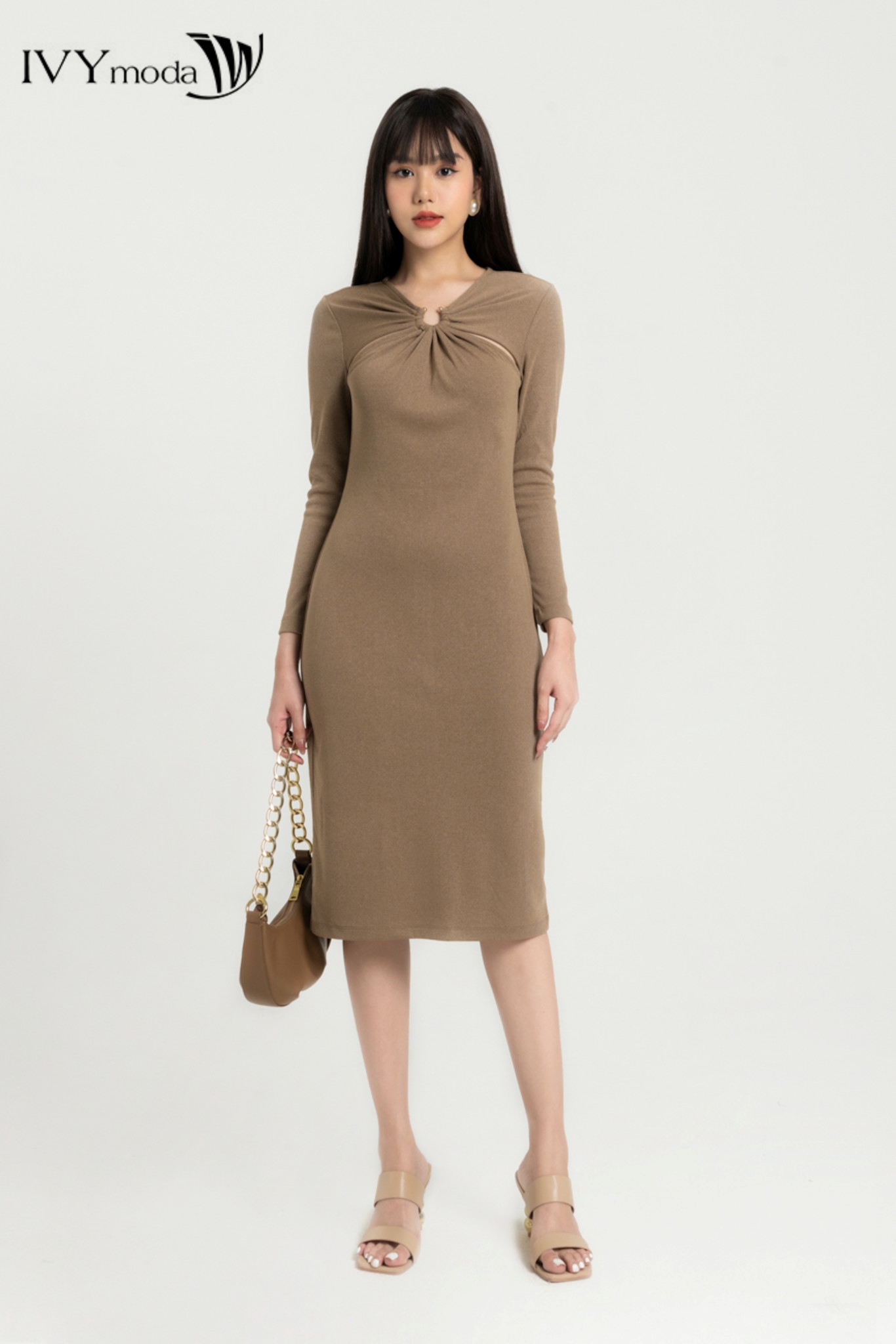 Đầm thun ngực Cut-Out IVY moda MS 42M8005