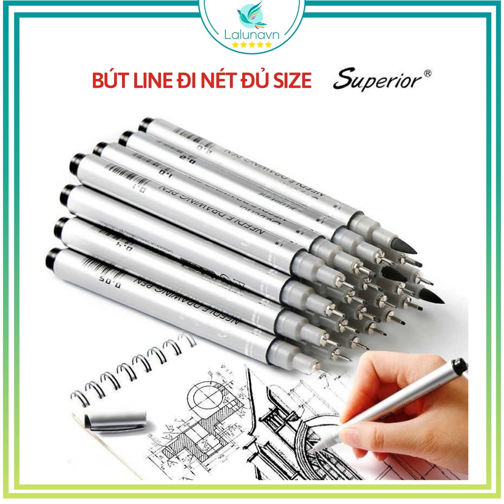 Bút line đi nét superior kháng nước - a23