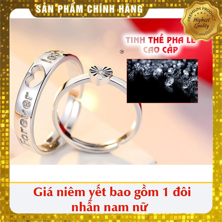 Cặp nhẫn đôi bạc 925 Hàn Quốc cao cấp (ND.A4)